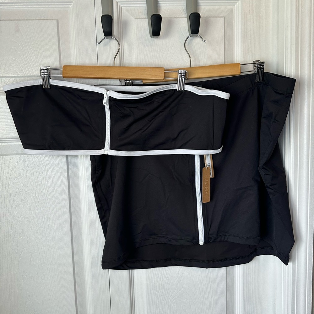 SKIMS Sporty Zipper Swim Skirt Bandeau Set 4X